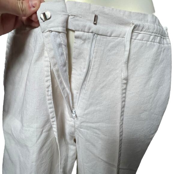 SAG Harbor White Linen Blend Drawstring Pants Size 14 – Casual Comfort - Picture 8 of 16